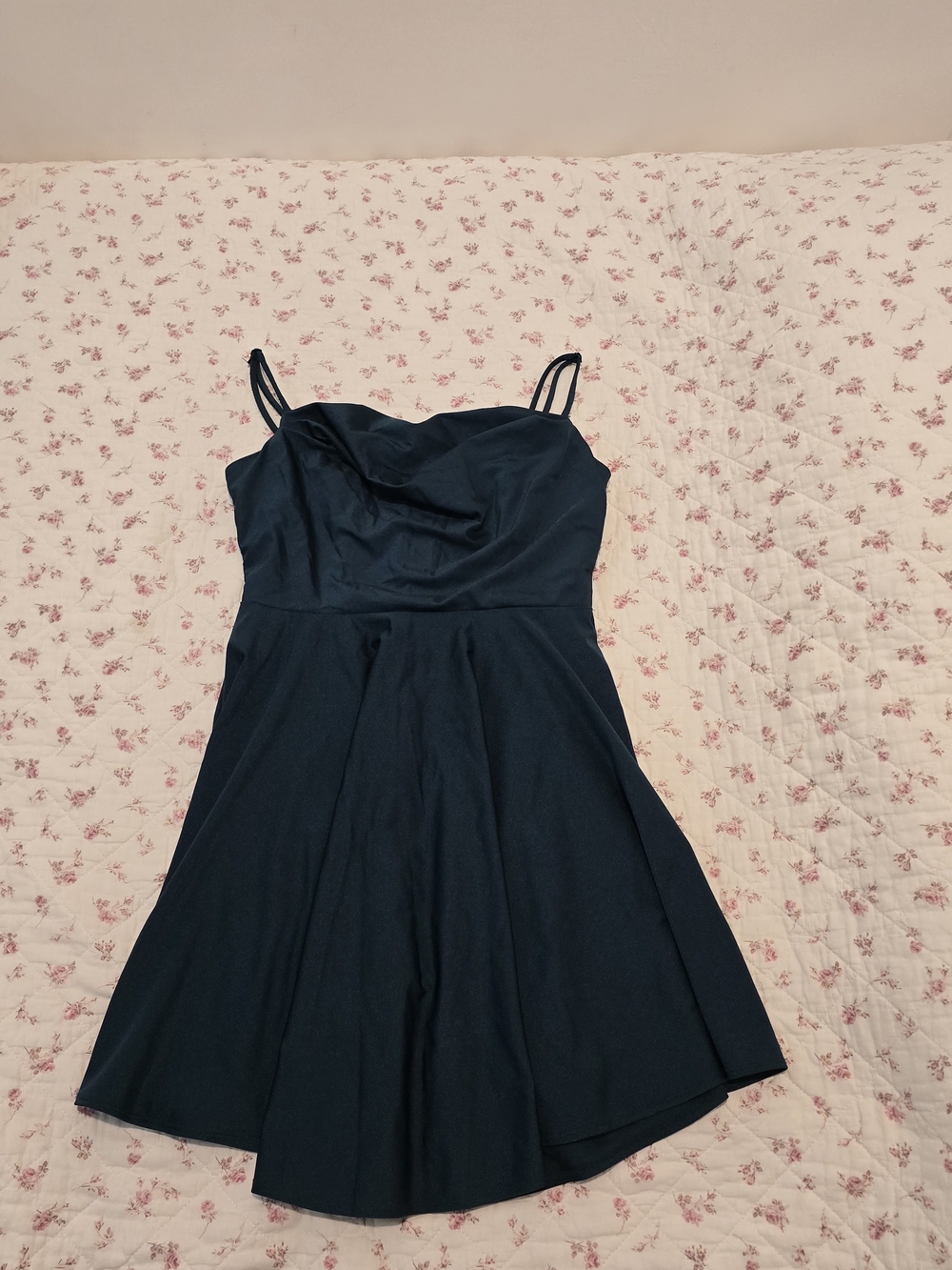 City Studio Navy Blue Spaghetti Strap Fit & Flare Mini Dress
